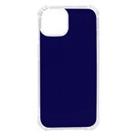 A Blue Background With A Clock On It iPhone 14 TPU UV Print Case