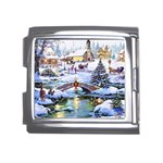 Icy Lights, Art, Christmas, Houses Mega Link Italian Charm (18mm)