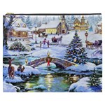 Icy Lights, Art, Christmas, Houses Cosmetic Bag (XXXL)