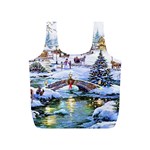 Icy Lights, Art, Christmas, Houses Full Print Recycle Bag (S)