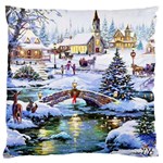 Icy Lights, Art, Christmas, Houses Standard Premium Plush Fleece Cushion Case (One Side)