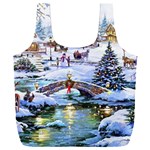 Icy Lights, Art, Christmas, Houses Full Print Recycle Bag (XXXL)