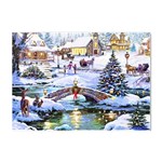 Icy Lights, Art, Christmas, Houses Crystal Sticker (A4)