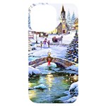 Icy Lights, Art, Christmas, Houses iPhone 14 Pro Max Black UV Print Case