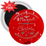 Merry, Happy Christmas, Christmas Gnome 3  Magnets (10 pack) 