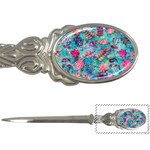 Pink On Blue Leaves Letter Opener