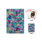 Pink On Blue Leaves Playing Cards Single Design (Mini)