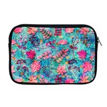 Pink On Blue Leaves Apple MacBook Pro 17  Zipper Case