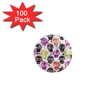 Sugar Skulls - Floral 1  Mini Magnets (100 pack) 