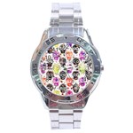 Sugar Skulls - Floral Stainless Steel Analogue Watch