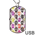 Sugar Skulls - Floral Dog Tag USB Flash (Two Sides)