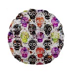 Sugar Skulls - Floral Standard 15  Premium Round Cushions