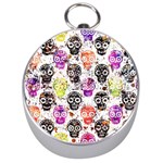 Sugar Skulls - Floral Silver Compasses