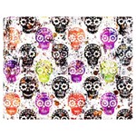 Sugar Skulls - Floral Premium Plush Fleece Blanket (Medium)