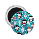 Blue Penguin Pattern, Adoxali, Christmas, Cute 2.25  Magnets