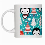 Blue Penguin Pattern, Adoxali, Christmas, Cute White Mug