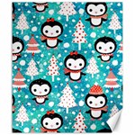 Blue Penguin Pattern, Adoxali, Christmas, Cute Canvas 20  x 24 