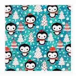 Blue Penguin Pattern, Adoxali, Christmas, Cute Medium Glasses Cloth