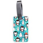 Blue Penguin Pattern, Adoxali, Christmas, Cute Luggage Tag (one side)