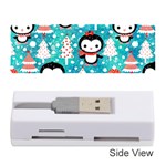 Blue Penguin Pattern, Adoxali, Christmas, Cute Memory Card Reader (Stick)