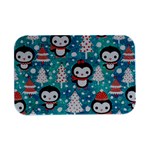 Blue Penguin Pattern, Adoxali, Christmas, Cute Open Lid Metal Box (Silver)  