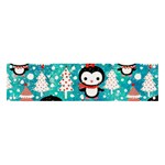 Blue Penguin Pattern, Adoxali, Christmas, Cute Banner and Sign 4  x 1 