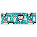 Blue Penguin Pattern, Adoxali, Christmas, Cute Banner and Sign 12  x 4 