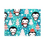 Blue Penguin Pattern, Adoxali, Christmas, Cute Premium Plush Fleece Blanket (Mini)