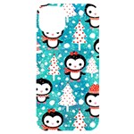 Blue Penguin Pattern, Adoxali, Christmas, Cute iPhone 14 Plus Black UV Print Case