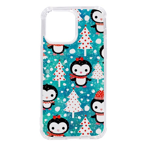 Blue Penguin Pattern, Adoxali, Christmas, Cute iPhone 14 Pro Max TPU UV Print Case from ArtsNow.com Front