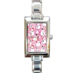 Cute Snowmen With Hats, Adoxali, Christmas Rectangle Italian Charm Watch