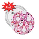 Cute Snowmen With Hats, Adoxali, Christmas 2.25  Buttons (10 pack) 