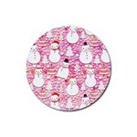 Cute Snowmen With Hats, Adoxali, Christmas Rubber Round Coaster (4 pack)