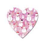 Cute Snowmen With Hats, Adoxali, Christmas Heart Magnet