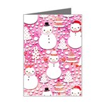 Cute Snowmen With Hats, Adoxali, Christmas Mini Greeting Card