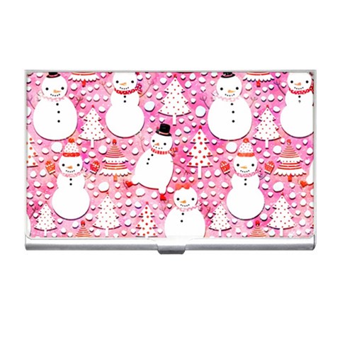 Cute Snowmen With Hats, Adoxali, Christmas Business Card Holder from ArtsNow.com Front