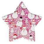 Cute Snowmen With Hats, Adoxali, Christmas Star Ornament (Two Sides)