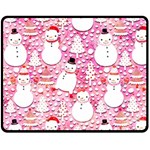 Cute Snowmen With Hats, Adoxali, Christmas Two Sides Fleece Blanket (Medium)