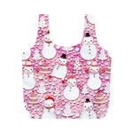 Cute Snowmen With Hats, Adoxali, Christmas Full Print Recycle Bag (M)