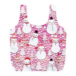 Cute Snowmen With Hats, Adoxali, Christmas Full Print Recycle Bag (L)