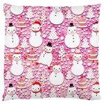 Cute Snowmen With Hats, Adoxali, Christmas Standard Premium Plush Fleece Cushion Case (Two Sides)