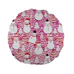 Cute Snowmen With Hats, Adoxali, Christmas Standard 15  Premium Flano Round Cushions