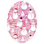 Cute Snowmen With Hats, Adoxali, Christmas UV Print Acrylic Ornament Oval