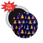 Gold And Blue Trees, Adoxali, Christmas 2.25  Magnets (100 pack) 