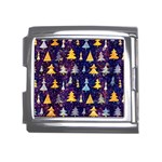 Gold And Blue Trees, Adoxali, Christmas Mega Link Italian Charm (18mm)