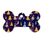 Gold And Blue Trees, Adoxali, Christmas Dog Tag Bone (Two Sides)