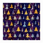 Gold And Blue Trees, Adoxali, Christmas Medium Glasses Cloth (2 Sides)