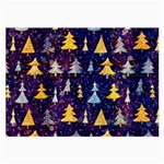 Gold And Blue Trees, Adoxali, Christmas Large Glasses Cloth