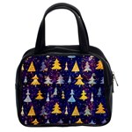 Gold And Blue Trees, Adoxali, Christmas Classic Handbag (Two Sides)