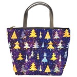 Gold And Blue Trees, Adoxali, Christmas Bucket Bag